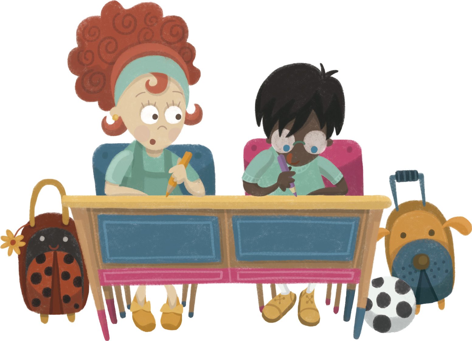 Ilustração Polly Duarte do livro Lápis Cor de Pele - Autora: Dani de Brito